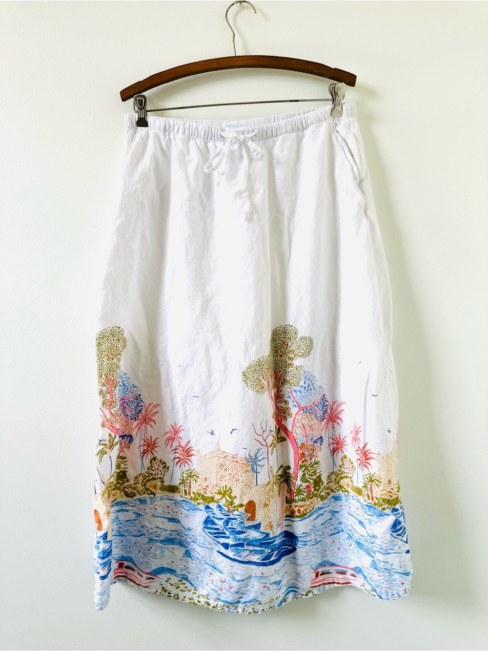 Cynthia Rowley linen blend tropical print skirt Size Small